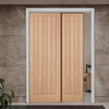 Pass-Easi Two Sliding Doors and Frame Kit - Belize Oak Door - Prefinished