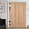 Two Sliding Maximal Wardrobe Doors & Frame Kit - Belize Oak Door - Prefinished