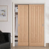 Two Sliding Maximal Wardrobe Doors & Frame Kit - Belize Oak Door - Prefinished