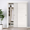 Two Sliding Maximal Wardrobe Doors & Frame Kit - Seville White Primed Flush Door