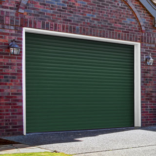 Image: Gliderol Electric Insulated Roller Garage Door from 1995 to 2146mm Wide - Moss Green