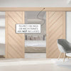 Double Sliding Door & Wall Track - Monza Oak Doors - Unfinished
