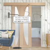 Single Sliding Door & Wall Track - Verona Oak Door - Obscure Glass - Unfinished