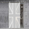 Single Glass Sliding Door - Solaris Tubular Stainless Steel Sliding Track & Union Jack Flag 8mm Obscure Glass - Obscure Printed Design