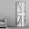 Union Jack Flag 8mm Obscure Glass - Clear Printed Design - Single Absolute Pocket Door