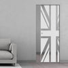 Union Jack Flag 8mm Obscure Glass - Clear Printed Design - Single Absolute Pocket Door