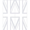 Double Glass Sliding Door - Union Jack Flag 8mm Obscure Glass - Clear Printed Design with Elegant Track