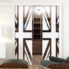 Union Jack Flag 8mm Obscure Glass - Clear Printed Design - Double Evokit Glass Pocket Door