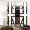 Union Jack Flag 8mm Obscure Glass - Clear Printed Design - Double Absolute Pocket Door