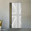 Union Jack Flag 8mm Obscure Glass - Obscure Printed Design - Single Absolute Pocket Door