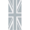 Single Glass Sliding Door - Union Jack Flag 8mm Clear Glass - Obscure Printed Design with Elegant Track