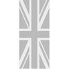 Single Glass Sliding Door - Solaris Tubular Stainless Steel Sliding Track & Union Jack Flag 8mm Clear Glass - Obscure Printed Design