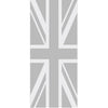 Single Glass Sliding Door - Union Jack Flag 8mm Obscure Glass - Obscure Printed Design with Elegant Track