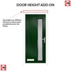 Cottage Style Uracco 1 Composite Front Door Set with Hnd Ice Edge Glass - Shown in Green