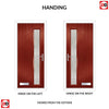 Cottage Style Uracco 1 Composite Front Door Set with Hnd Linear Glass - Shown in Red