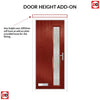 Cottage Style Uracco 1 Composite Front Door Set with Hnd Linear Glass - Shown in Red