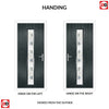 Cottage Style Uracco 1 Composite Front Door Set with Central Tahoe Blue Glass - Shown in Anthracite Grey