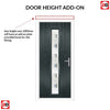 Cottage Style Uracco 1 Composite Front Door Set with Central Tahoe Blue Glass - Shown in Anthracite Grey