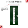Cottage Style Uracco 1 Composite Front Door Set with Central Tahoe Green Glass - Shown in Green