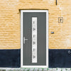 Cottage Style Uracco 1 Composite Front Door Set with Central Tahoe Black Glass - Shown in Mouse Grey
