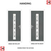 Cottage Style Uracco 1 Composite Front Door Set with Central Tahoe Black Glass - Shown in Mouse Grey