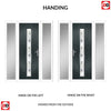 Cottage Style Uracco 1 Composite Front Door Set with Double Side Screen - Central Tahoe Blue Glass - Shown in Anthracite Grey