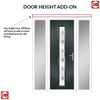 Cottage Style Uracco 1 Composite Front Door Set with Double Side Screen - Central Tahoe Blue Glass - Shown in Anthracite Grey