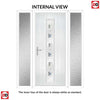 Cottage Style Uracco 1 Composite Front Door Set with Double Side Screen - Central Tahoe Blue Glass - Shown in Anthracite Grey