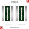 Cottage Style Uracco 1 Composite Front Door Set with Double Side Screen - Central Tahoe Green Glass - Shown in Green