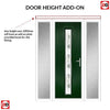 Cottage Style Uracco 1 Composite Front Door Set with Double Side Screen - Central Tahoe Green Glass - Shown in Green