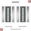 Cottage Style Uracco 1 Composite Front Door Set with Double Side Screen - Central Tahoe Black Glass - Shown in Mouse Grey