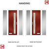 Cottage Style Uracco 1 Composite Front Door Set with Double Side Screen - Hnd Linear Glass - Shown in Red