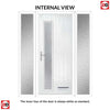 Cottage Style Uracco 1 Composite Front Door Set with Double Side Screen - Hnd Linear Glass - Shown in Red