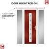 Cottage Style Uracco 1 Composite Front Door Set with Double Side Screen - Central Tahoe Red Glass - Shown in Red
