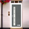 Cottage Style Uracco 1 Composite Front Door Set with Hnd Ellie Glass - Shown in Mouse Grey
