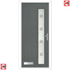 Cottage Style Uracco 1 Composite Front Door Set with Hnd Ellie Glass - Shown in Mouse Grey
