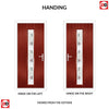 Cottage Style Uracco 1 Composite Front Door Set with Central Tahoe Red Glass - Shown in Red