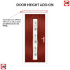 Cottage Style Uracco 1 Composite Front Door Set with Central Tahoe Red Glass - Shown in Red
