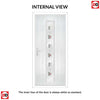 Cottage Style Uracco 1 Composite Front Door Set with Central Tahoe Red Glass - Shown in Red