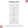 Cottage Style Uracco 1 Composite Front Door Set with Central Tahoe Red Glass - Shown in Red
