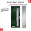 Cottage Style Uracco 1 Composite Front Door Set with Single Side Screen - Hnd Ice Edge Glass - Shown in Green