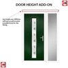 Cottage Style Uracco 1 Composite Front Door Set with Single Side Screen - Central Tahoe Green Glass - Shown in Green