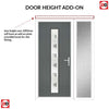 Cottage Style Uracco 1 Composite Front Door Set with Single Side Screen - Central Tahoe Black Glass - Shown in Mouse Grey