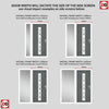 Cottage Style Uracco 1 Composite Front Door Set with Single Side Screen - Central Tahoe Black Glass - Shown in Mouse Grey