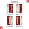 Cottage Style Uracco 1 Composite Front Door Set with Single Side Screen - Hnd Linear Glass - Shown in Red
