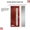 Cottage Style Uracco 1 Composite Front Door Set with Single Side Screen - Hnd Linear Glass - Shown in Red