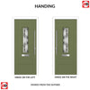 Tortola 1 Urban Style Composite Front Door Set with Matrix Glass - Shown in Reed Green