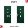 Aruba 3 Urban Style Composite Front Door Set with Central Roma Glass - Shown in Green