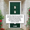 Aruba 3 Urban Style Composite Front Door Set with Central Roma Glass - Shown in Green