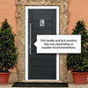 Aruba 1 Urban Style Composite Front Door Set with Abstract Glass - Shown in Anthracite Grey